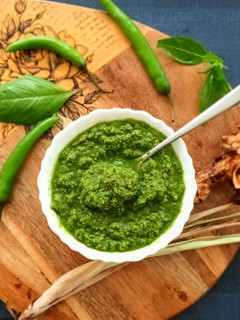 A picture of Authentic Homemade Thai Green Curry Paste.