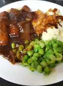 My Sausage in Onion Gravy with Creamy Mashed Potato & Peas. 😘