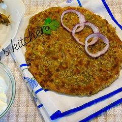 A picture of LEFTOVER BROWN LENTIL PARATHA: (leftover Brown Daal ka paratha).