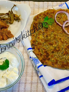 A picture of LEFTOVER BROWN LENTIL PARATHA: (leftover Brown Daal ka paratha).