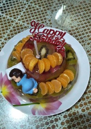 Foto resep Jelly ulang tahun kiwi stroberi ala mami el