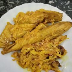 A picture of Karele ki sabzi(Bitter gourd).