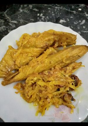 A picture of Karele ki sabzi(Bitter gourd).