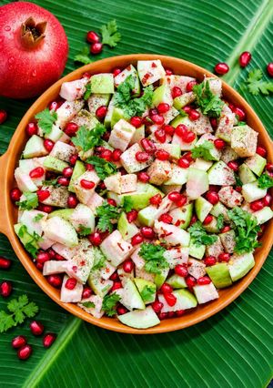 A picture of Zesty Pomegranate & Guava Fruit chaat.