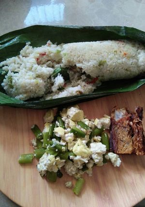 Foto resep Nasi bakar dan asin jambal