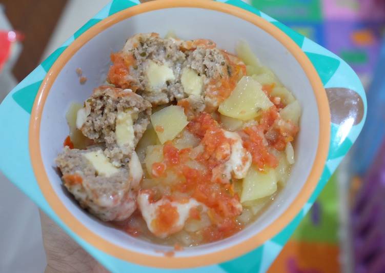 Resep: Mpasi 13m+ (menu anak) cheesy meatball yang Renyah