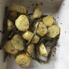 Garlic and fresh herbs roasted vegetables A picture of Garlic and fresh herbs roasted vegetables.