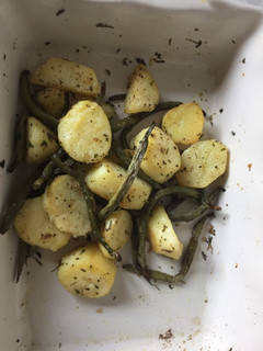 A picture of Garlic and fresh herbs roasted vegetables.