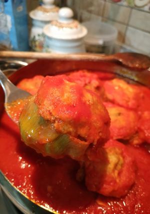 Foto di Carciofi ripieni di cacio e ova al sugo