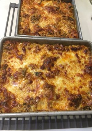 Una foto de Lasagna de Res y Vegetales baja en grasas