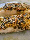 Bacalao al horno con costra de lino y perejil