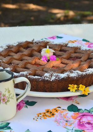 Una foto de Pastafrola de chocolinas y dulce de membrillo😜