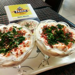 Makhana moongfali raita and Crispy potatoes raita A picture of Makhana moongfali raita and Crispy potatoes raita.