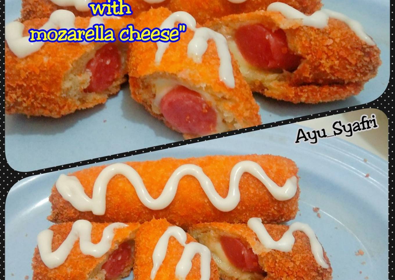Roti Gandum Goreng isi sosis, dan mozarella cheese