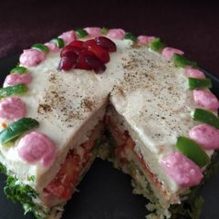 A picture of Dhokla Cake.