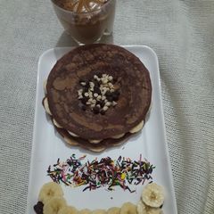 Chocolate pancakes A picture of Chocolate pancakes.