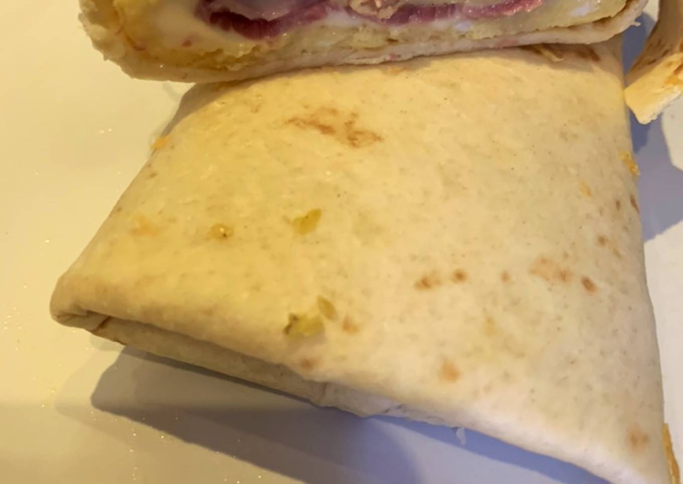 Wrap telur ham & keju - cepat dan simple