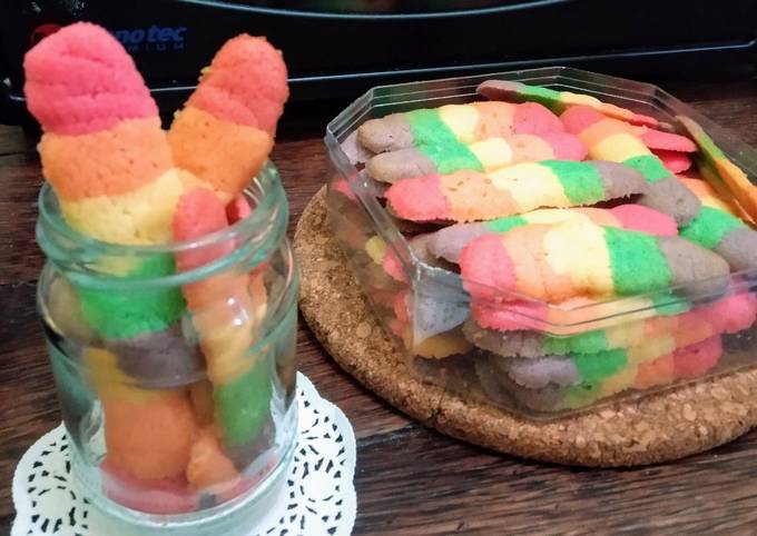 Cara Memasak Resep Lidah kucing rainbow tanpa cetakan