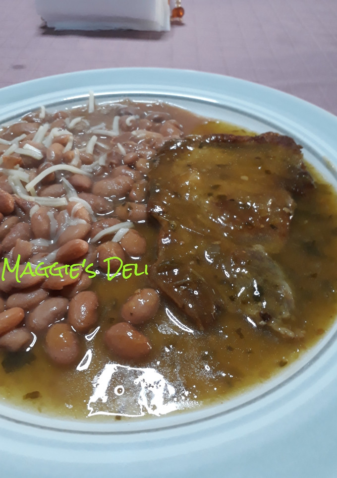 Una foto de Chuleta de cerdo en salsa verde