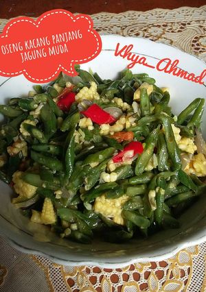 Foto resep Oseng Kacang Panjang Jagung Muda