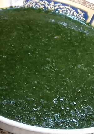 صورة لوصفة ملوخية بالكسبره الخضراء