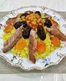 Milky pilaf with salty fish