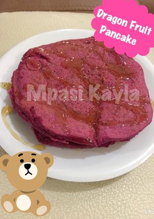 Foto resep Pancake buah naga-snack mpasi