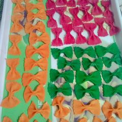 Homemade farfalle pasta in three colour A picture of Homemade farfalle pasta in three colour.