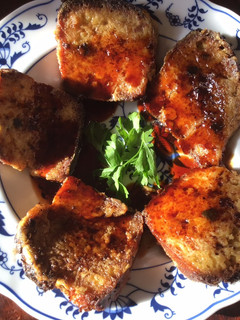 A picture of California Farm Rose Hip Syrup French Toast.