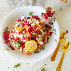 A picture of DIET BHEL (PUFFED RICE SPROUT With Fruit BHEL) guilt - free snacks Recipe.
