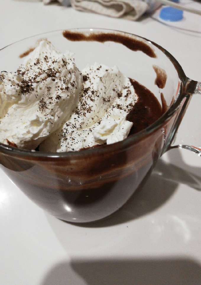 Una foto de Taza de crema de chocolate