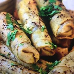 A picture of Chicken mussakhan roll.