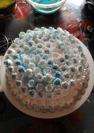 A picture of Blueberry Blossom Cake.