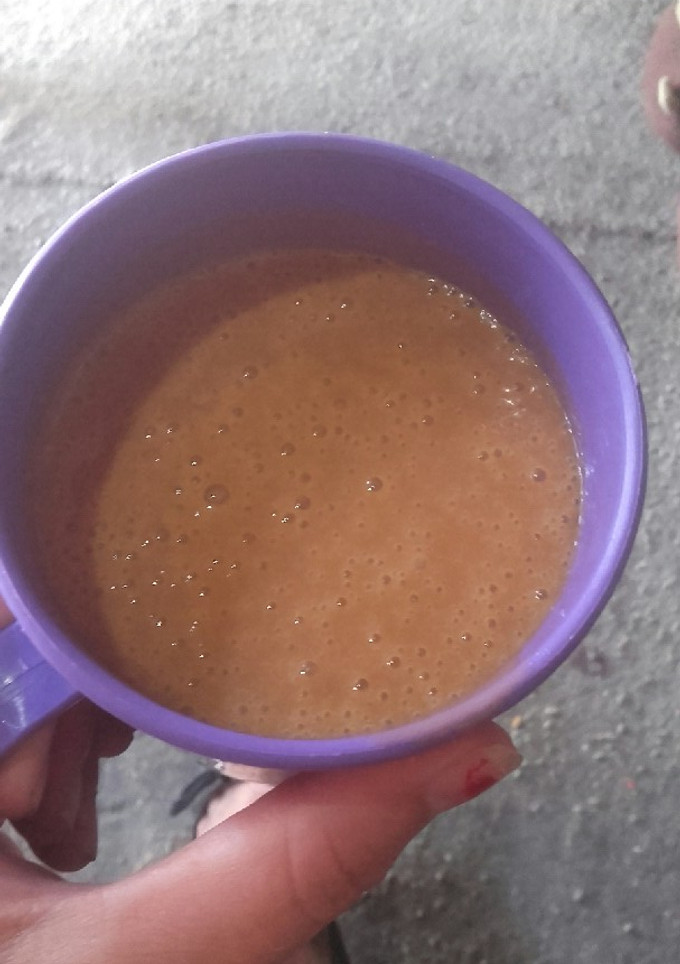 Una foto de Helado de durazno y dulce de leche