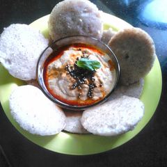 A picture of Ragi Mung dal Idli.
