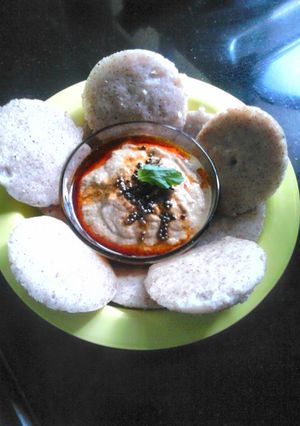 A picture of Ragi Mung dal Idli.