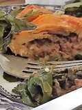 Pechuga navideña  rellena de picadillo, arándanos y mandarina