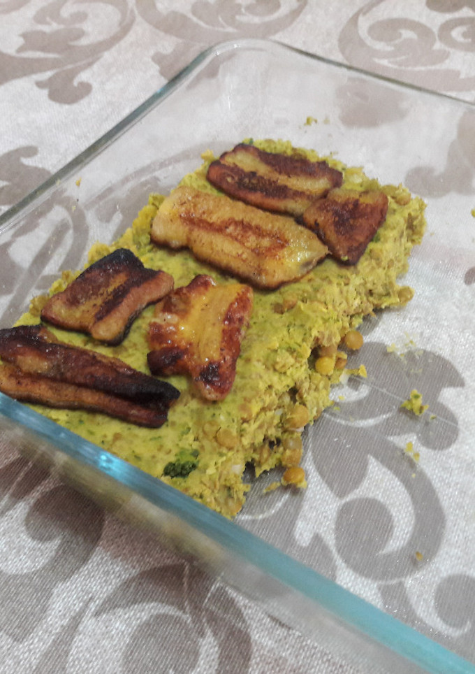 Una foto de Lasaña de plátano sin horno y sin gluten vegana