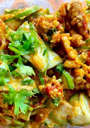 รูปของ ส้าบ่าเขือผ่อย🌶️🧄(ส้ามะเขือเปราะ)สูตรไม่ใส่กะปิ ถั่วเน่า