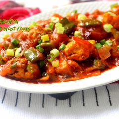 Chilli Chicken Healthy No Fry Recipe A picture of Chilli Chicken Healthy No Fry Recipe.