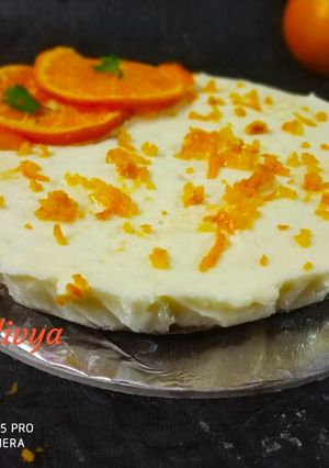 A picture of Choco cookie orange zest cream cheese cake.
