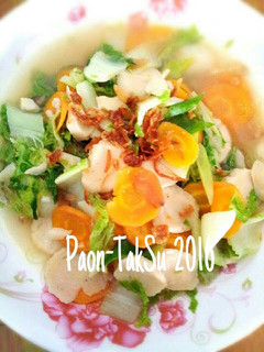 Foto resep Sawi putih mix wortel bakso geprek bwang putih aja simpel