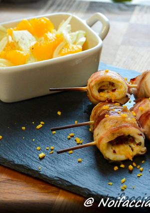 Foto di Involtini di orata pancettati con insalata di finocchi e arancia