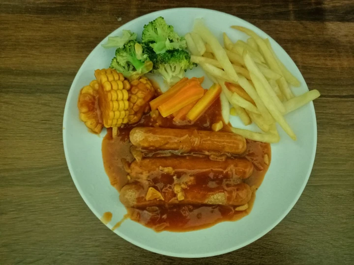 Cara Gampang Membikin Resep Steak sosis barbeque😋 yang Bisa Manjain Lidah Anti Ribet, Mantap Sekali