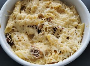 Une photo de Gratin de pâtes à l'air fryer