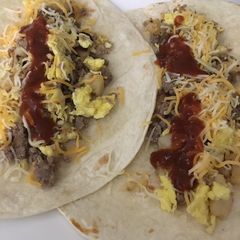 A picture of Breakfast skillet burrito.