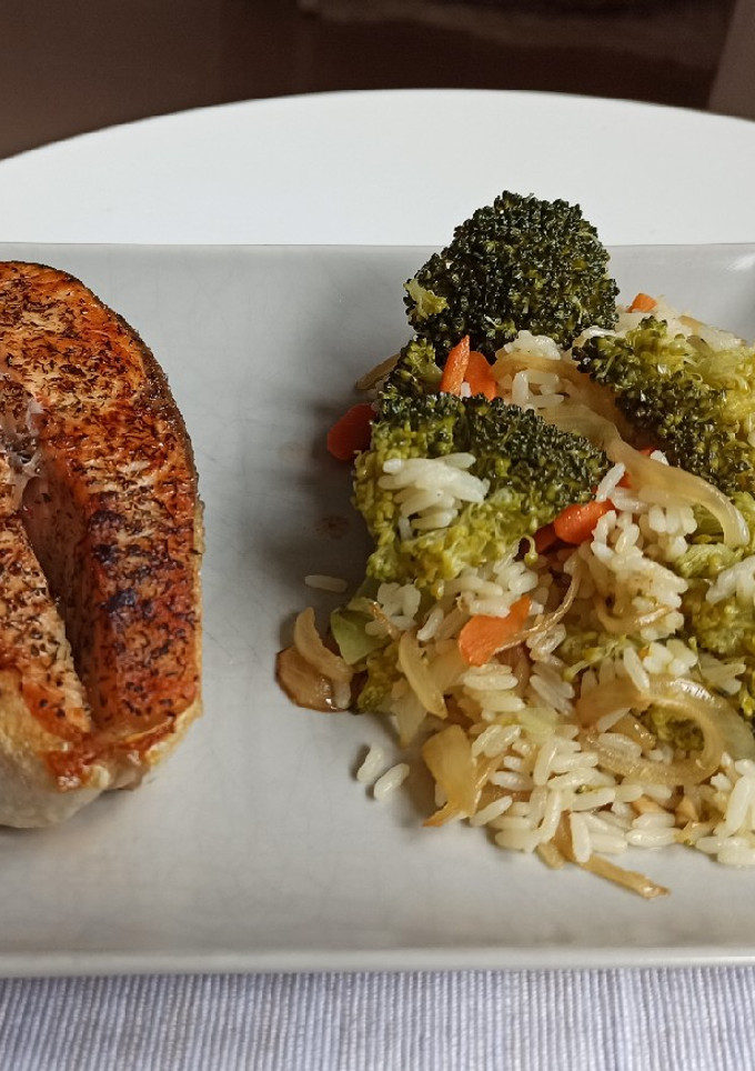 Una foto de Arroz con brócoli