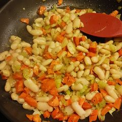 A picture of Italian inspired pasta and beans.
