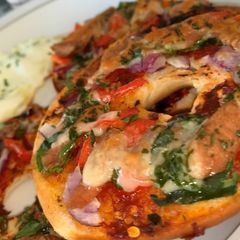 A picture of Pizza bagels.
