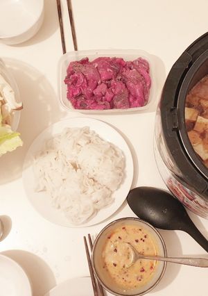 Hình của món Lẩu bò nấm.
